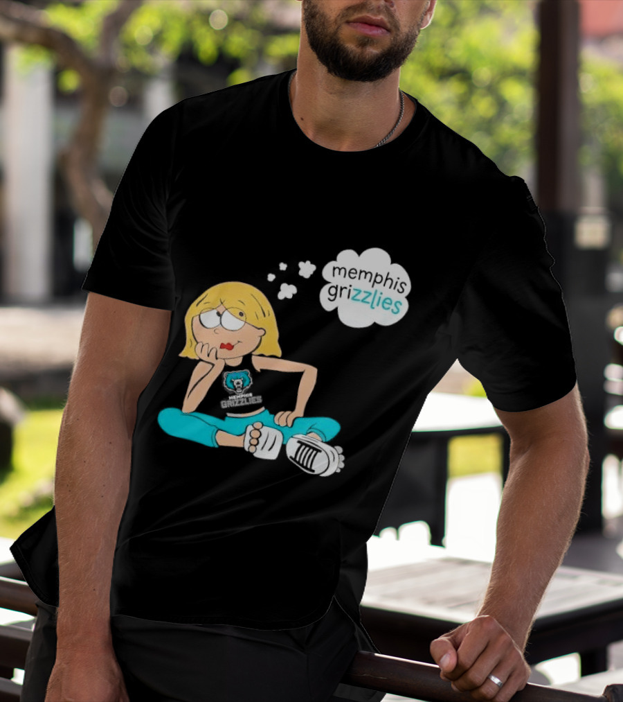 Memphis Grizzlies NBA Cartoon Blonde Girl Daydreaming Thought Bubble T-Shirt