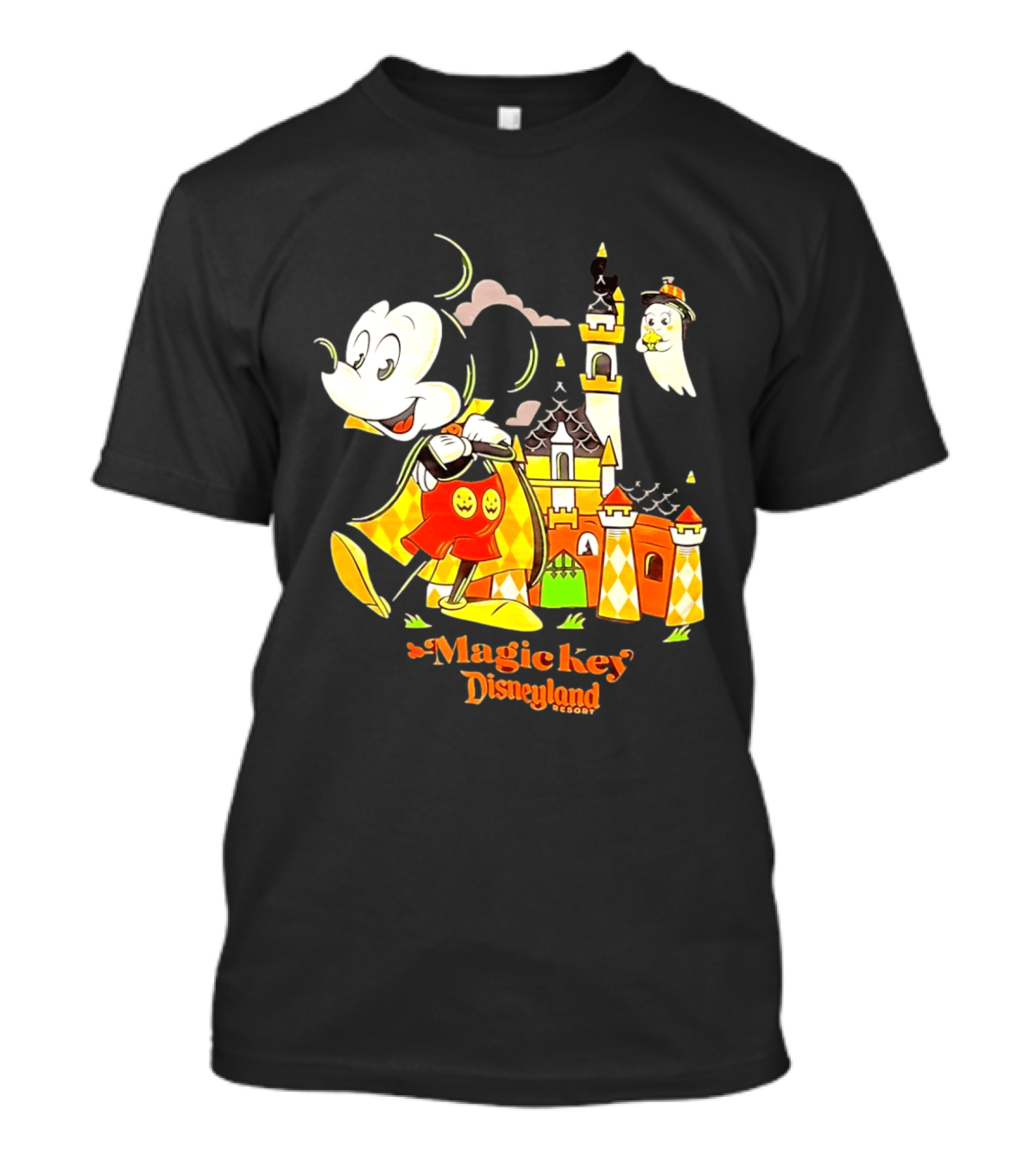 Mickey Mouse Magic Key Disneyland Resort Halloween Castle Ghost T-Shirt