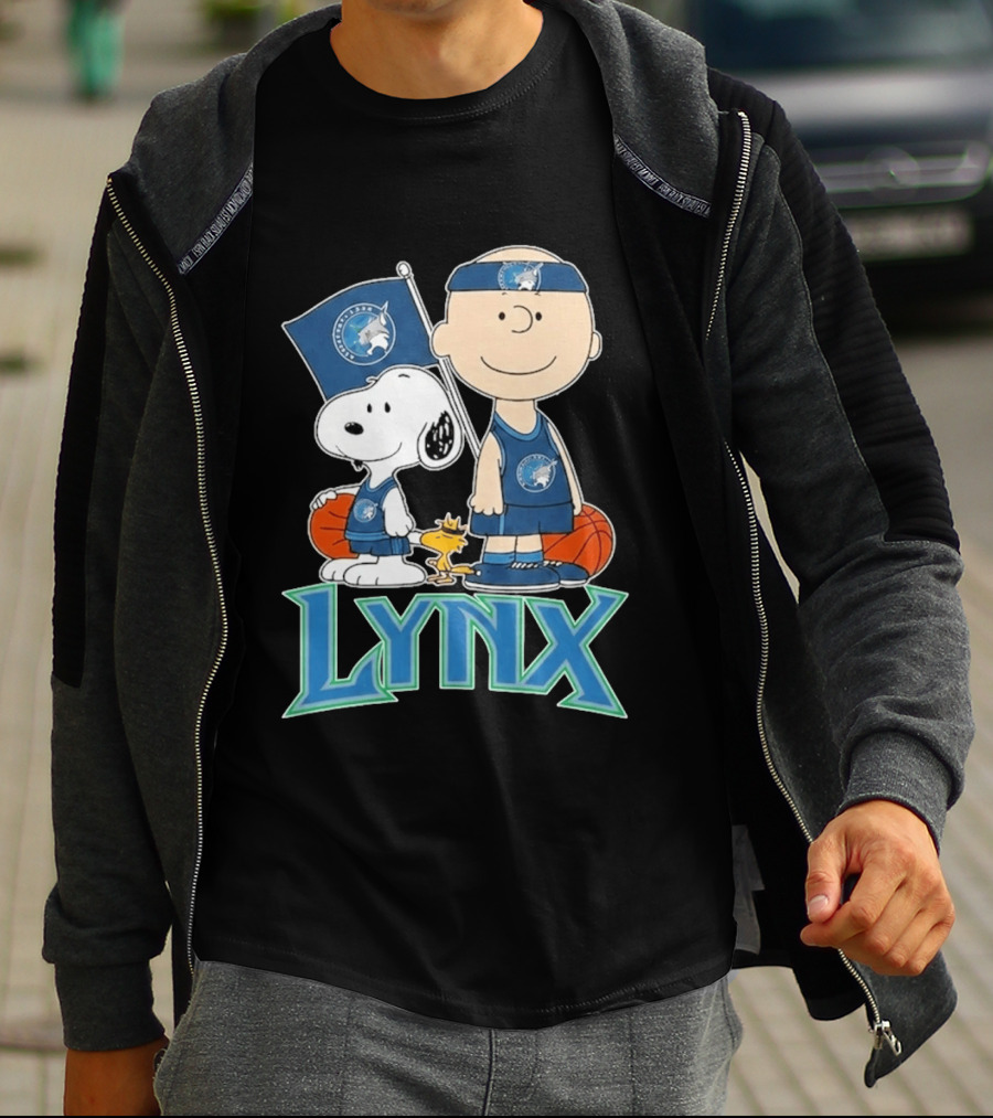 Minnesota Lynx Snoopy Charlie Brown WNBA Basketball Woodstock T-Shirt