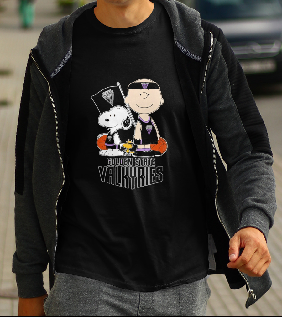 Golden State Valkyries Charlie Brown Snoopy WNBA Basketball T-Shirt