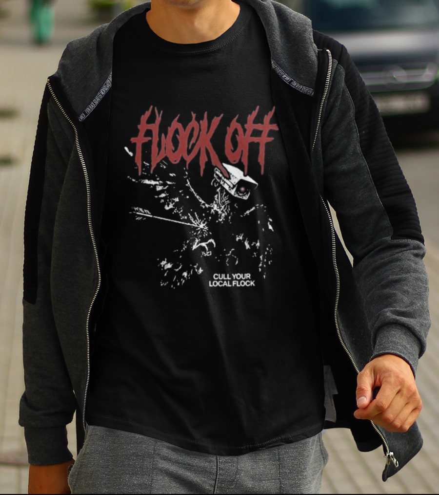 Tucker Carlson Flock Off Cull Your Local Flock Skeleton Bird Red T-Shirt