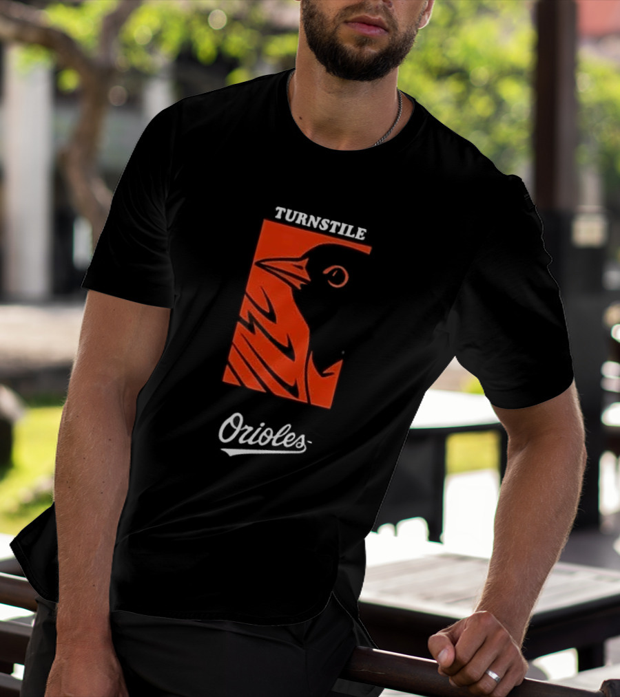 Turnstile Orioles Collaboration Bird Graphic Baltimore Team Merchandise T-Shirt