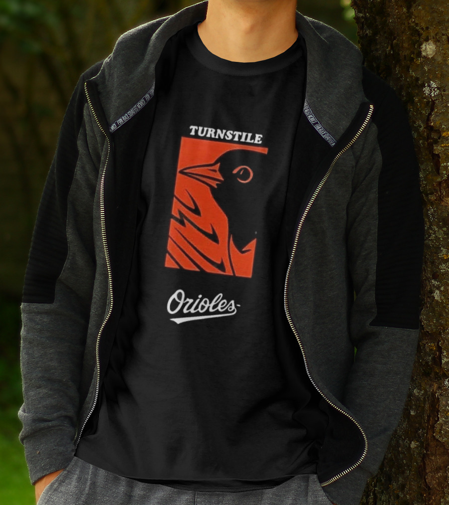 Turnstile Orioles Collaboration Bird Graphic Baltimore Team Merchandise T-Shirt