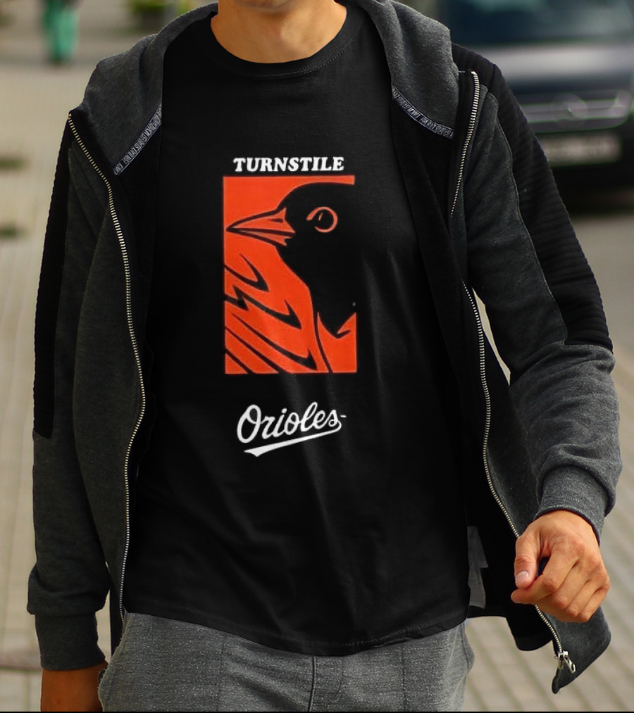 Turnstile Orioles Collaboration Bird Graphic Baltimore Team Merchandise T-Shirt