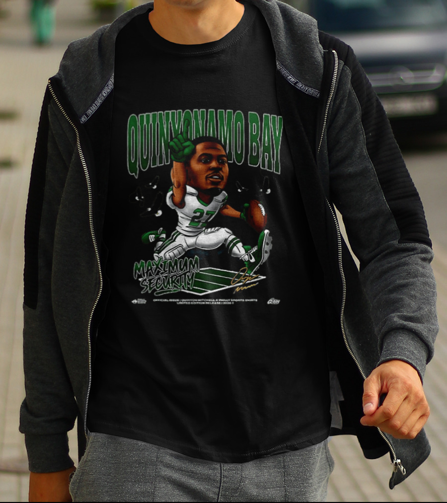 Quinyonamo Bay Maximum Security Quinyon Mitchell Philadelphia Eagles 27 T-Shirt