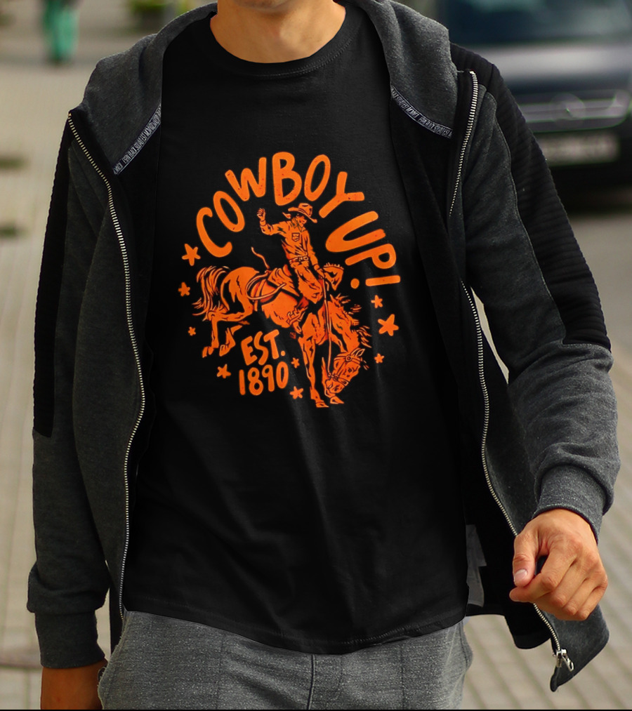 Cowboy Up Rodeo Bucking Bronco Est 1890 T-Shirt