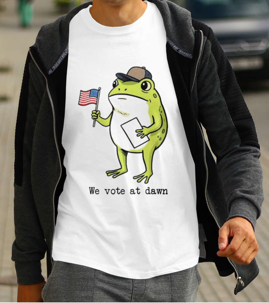 American Frog With Flag We Vote At Dawn T-Shirt