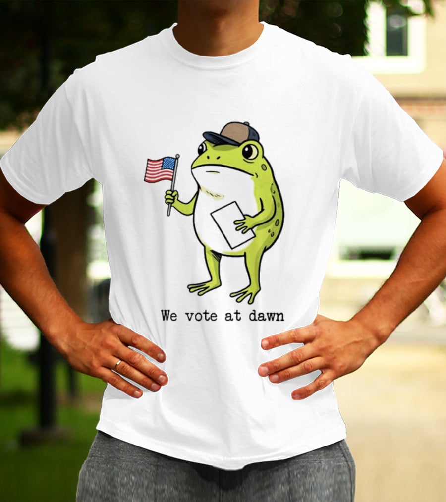 American Frog With Flag We Vote At Dawn T-Shirt