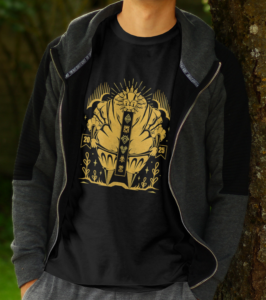 2025 Sun God Symbols Ornate Geometric Motif T-Shirt
