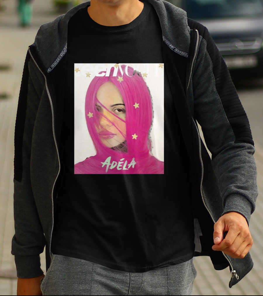Teen Vogue Cover Adéla Pink Hair Star Accents T-Shirt