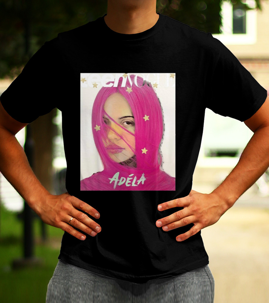 Teen Vogue Cover Adéla Pink Hair Star Accents T-Shirt
