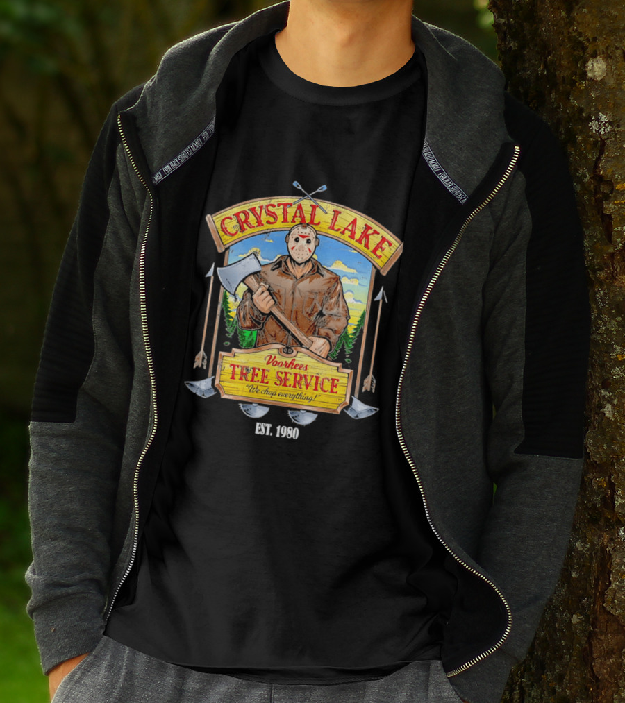 Crystal Lake Voorhees Tree Service We Chop Everything Est 1980 T-Shirt