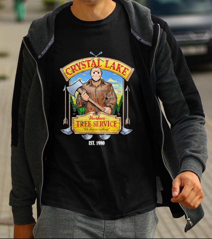 Crystal Lake Voorhees Tree Service We Chop Everything Est 1980 T-Shirt
