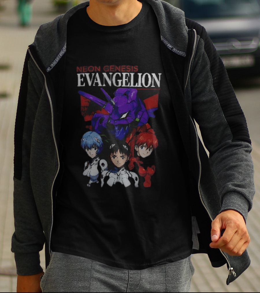 Neon Genesis Evangelion Rei Asuka Shinji With Unit 01 T-Shirt