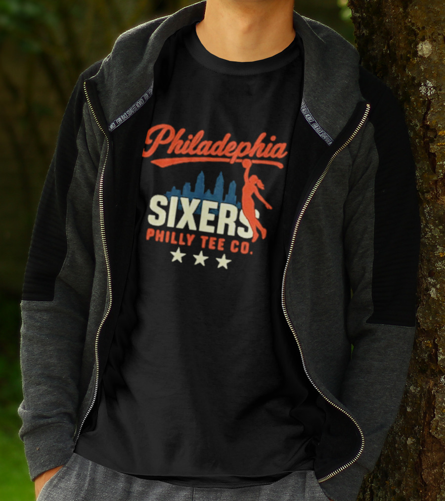 Philadelphia Sixers Philly Co Skyline Basketball T-Shirt