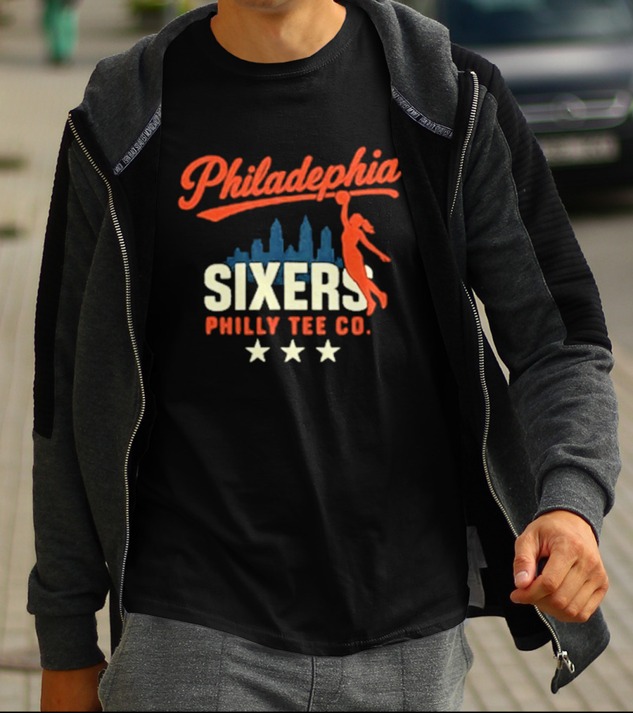 Philadelphia Sixers Philly Co Skyline Basketball T-Shirt