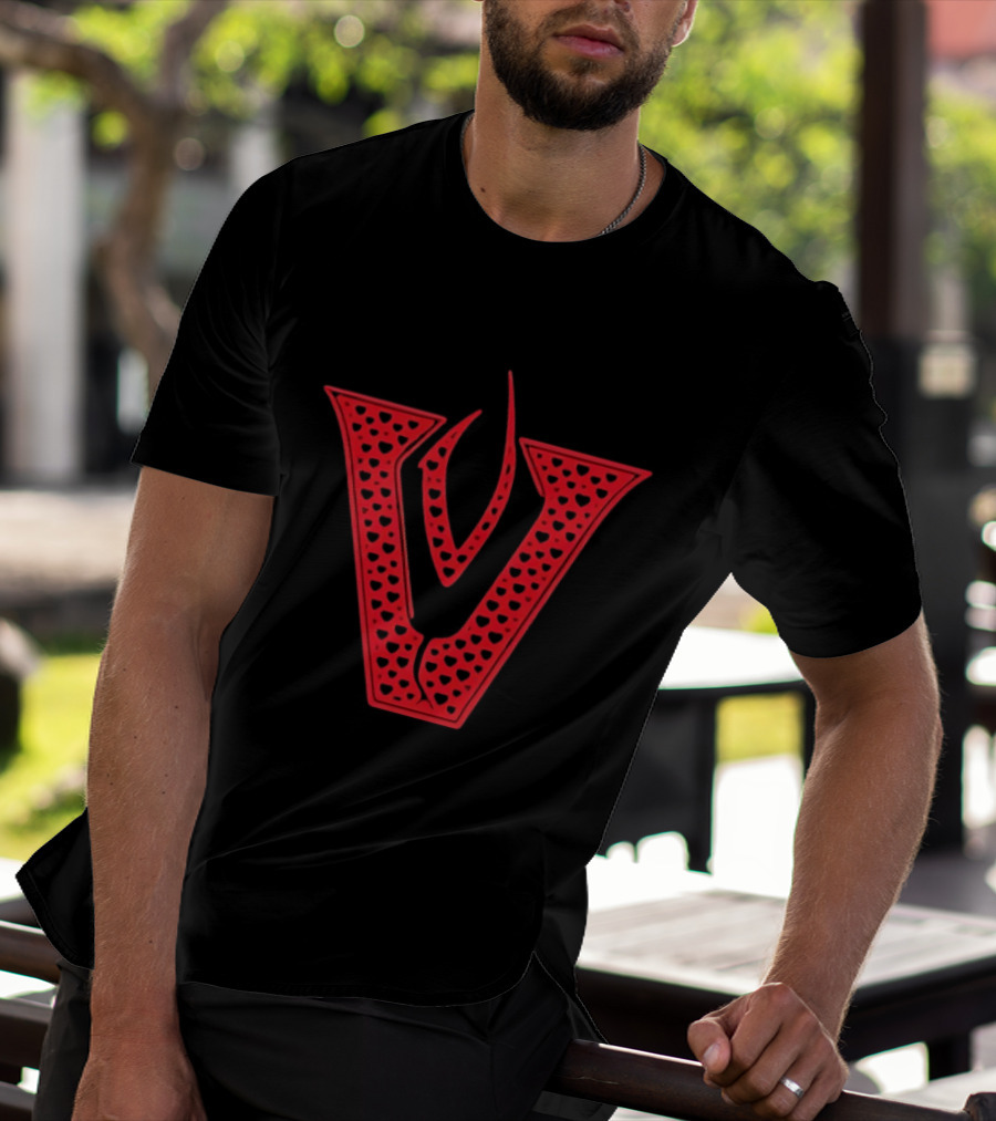 Red V Filled Hearts Flame T-Shirt