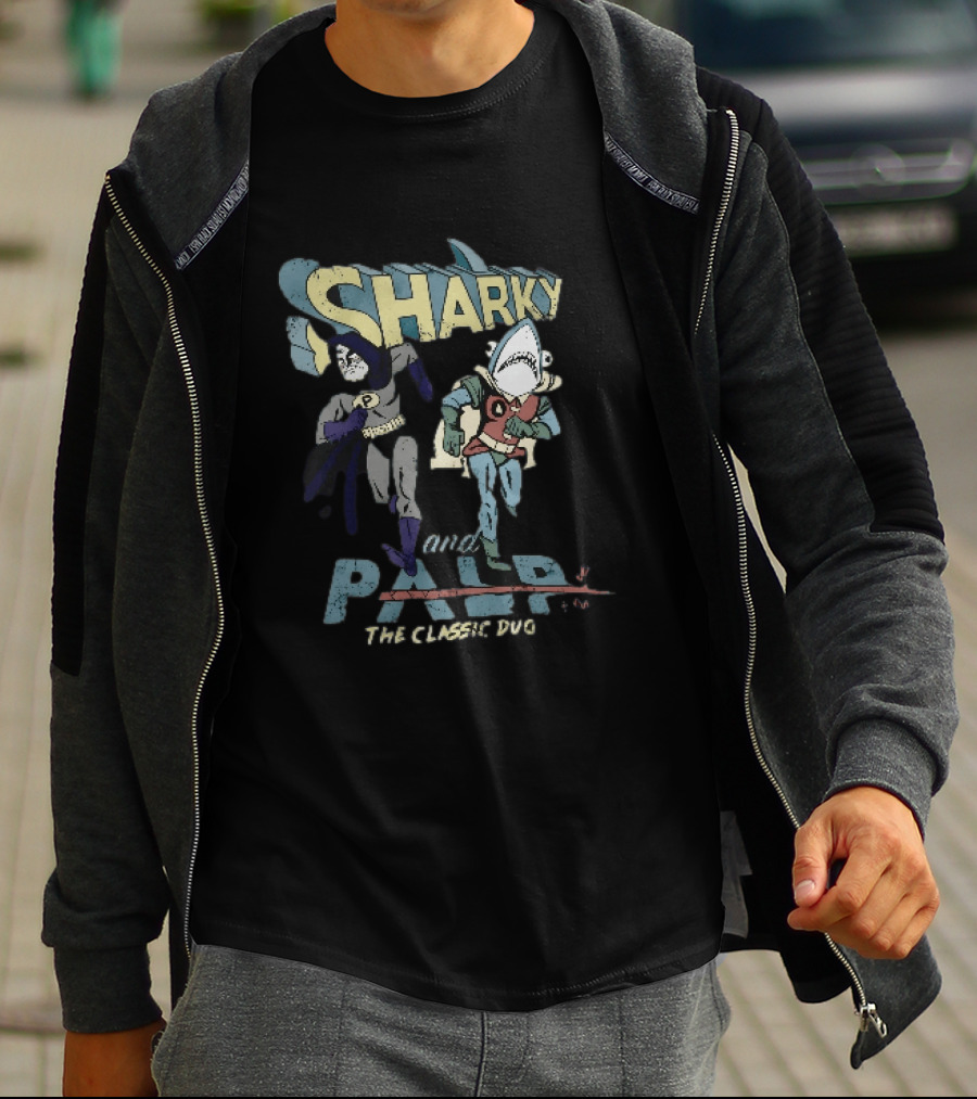 Sharky And Palp The Classic Duo Vintage Superhero T-Shirt