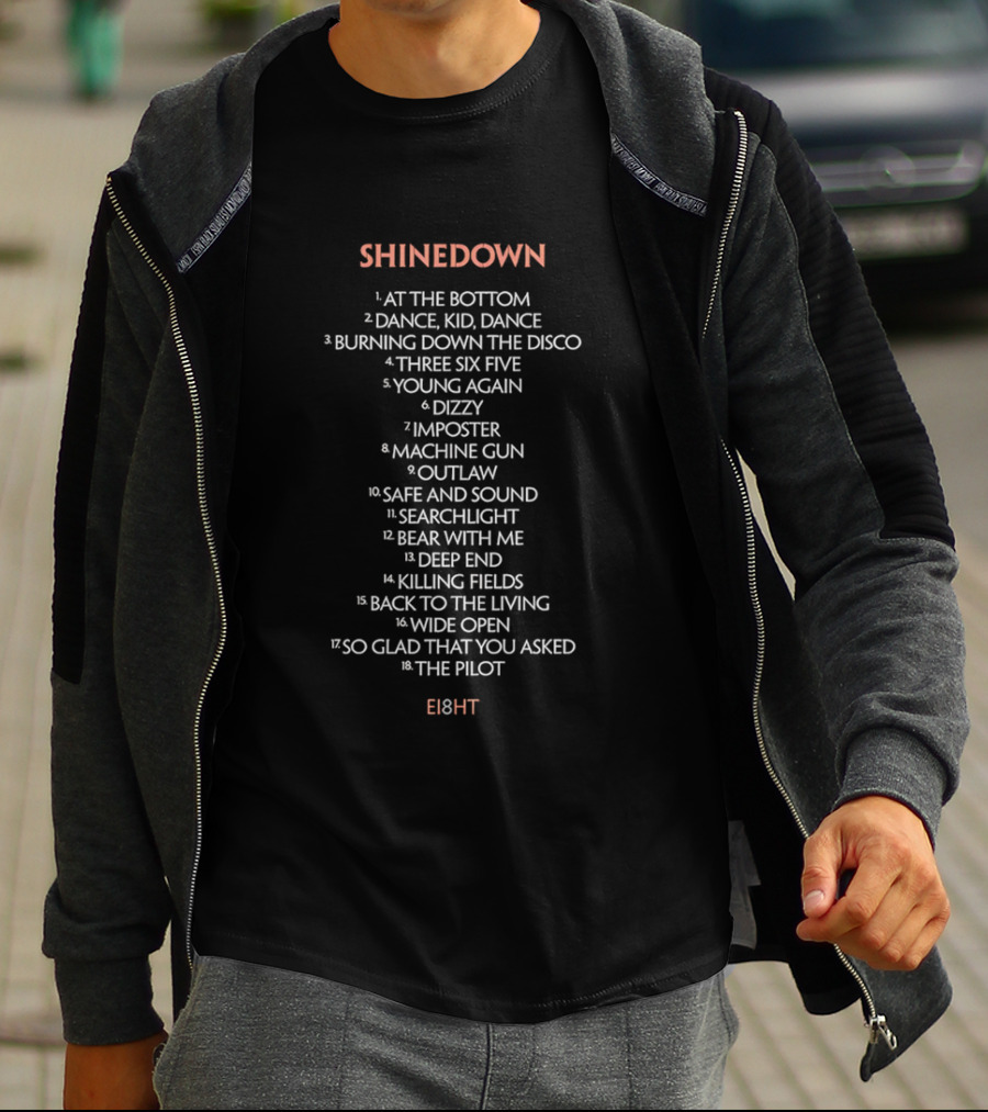 Shinedown At The Bottom Dance Burning Down The Disco Young Again Safe And Sound Wide Open Eight T-Shirt