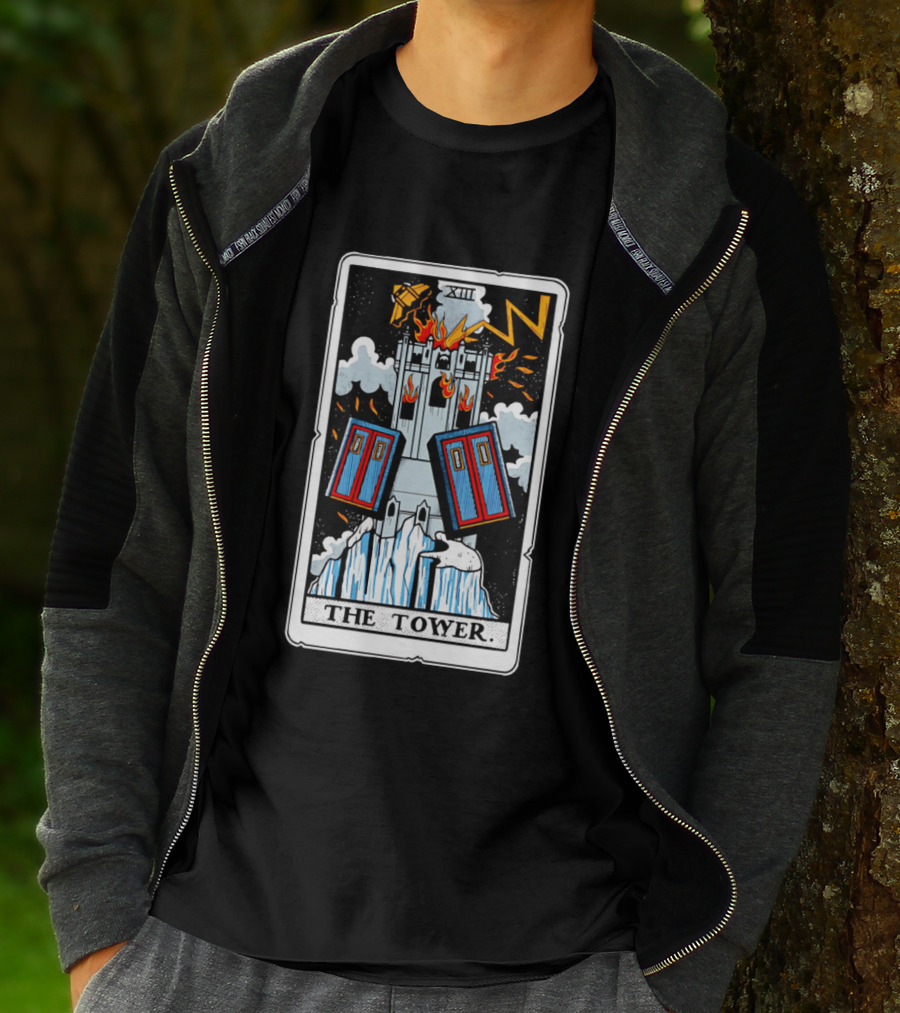Doctor Who TARDIS Tarot Card Tower XIII T-Shirt