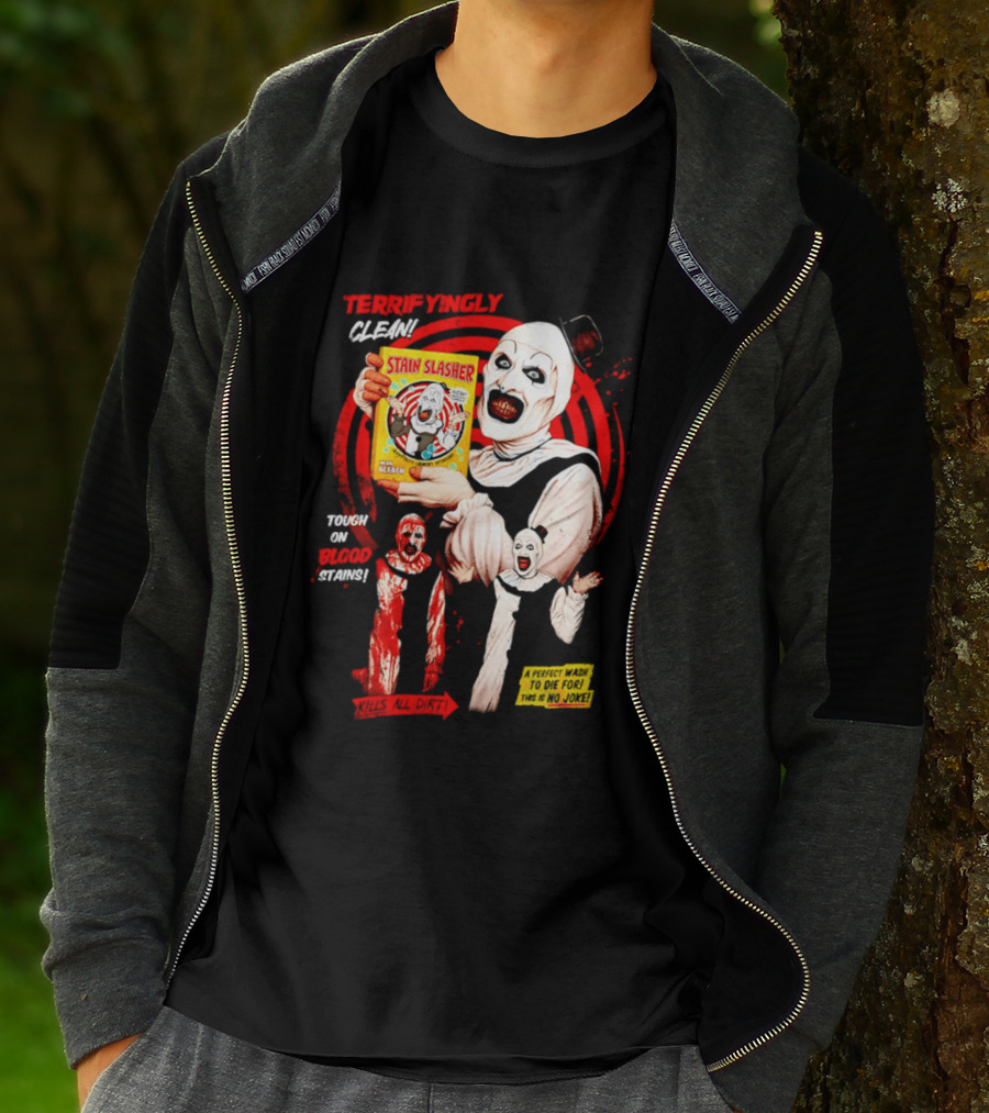 Terrifyingly Clean Stain Slasher Tough On Blood Stains No Joke Clown T-Shirt