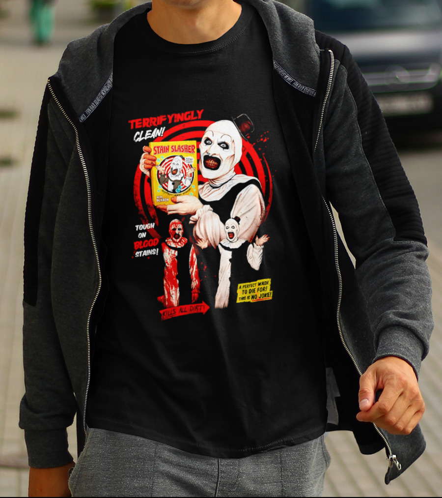 Terrifyingly Clean Stain Slasher Tough On Blood Stains No Joke Clown T-Shirt