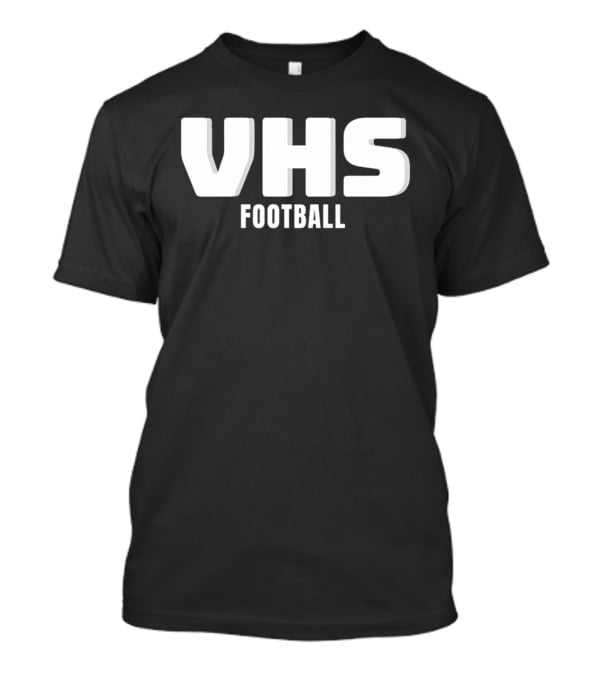 VHS Football Light Grey Textured Block Drop Shadow T-Shirt