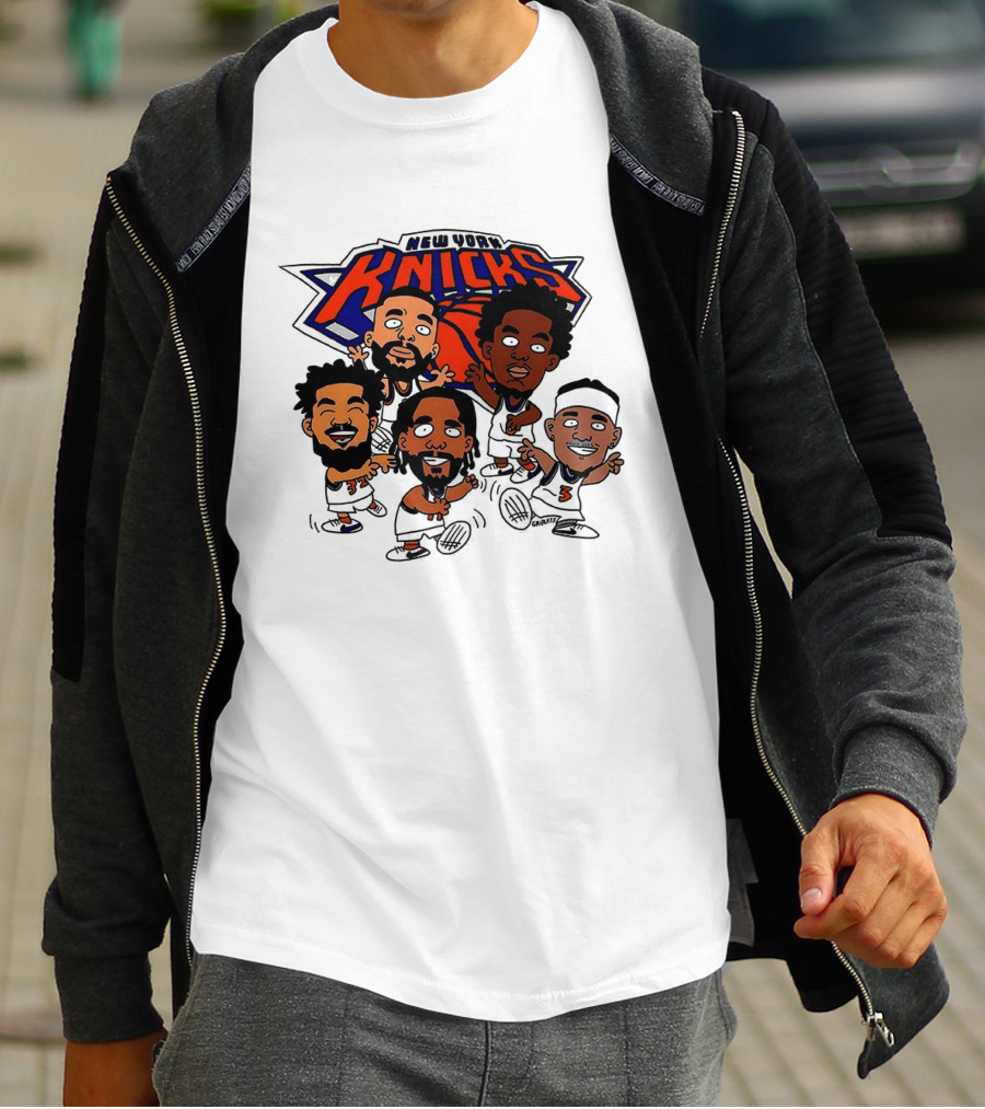New York Knicks Champs 2026 NBA Players Cartoon Characters T-Shirt