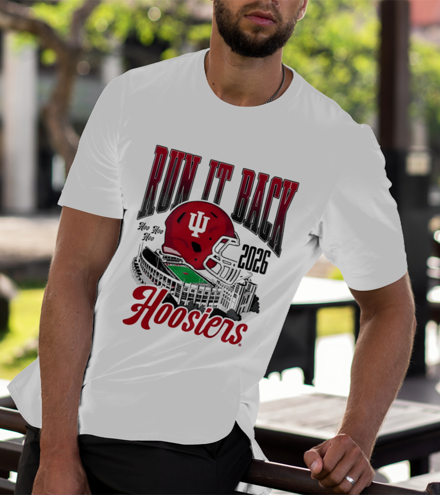 Run It Back Hoo Hoo Hoo 2026 Hoosiers Indiana University Football Stadium Helmet T-Shirt