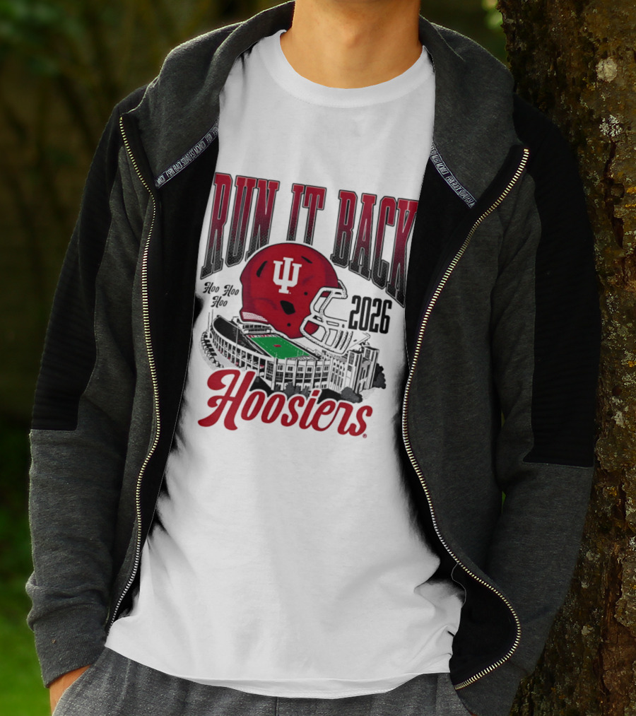 Run It Back Hoo Hoo Hoo 2026 Hoosiers Indiana University Football Stadium Helmet T-Shirt