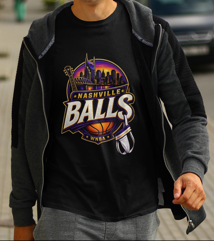 Nashville Balls WNBA Basketball Music City Skyline T-Shirt