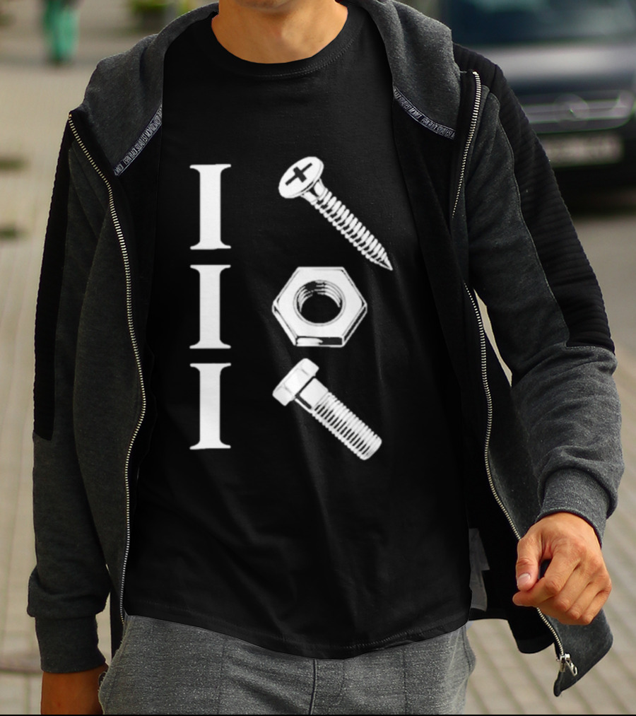 Back Mechanic Hardware Tool Screw Hex Bolt Nut T-Shirt