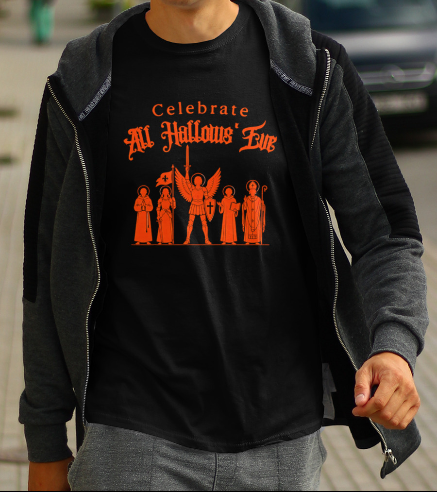 Celebrate All Hallows' Eve Catholic Saints Michael Joan Of Arc T-Shirt