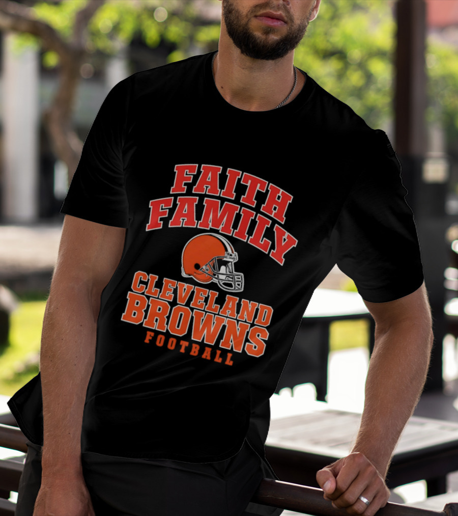 Faith Family Cleveland Browns Football Orange Helmet T-Shirt