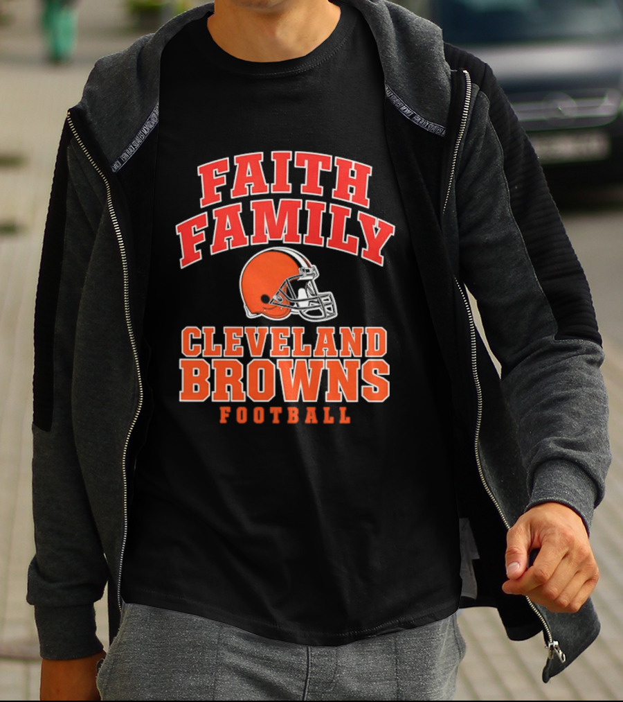 Faith Family Cleveland Browns Football Orange Helmet T-Shirt
