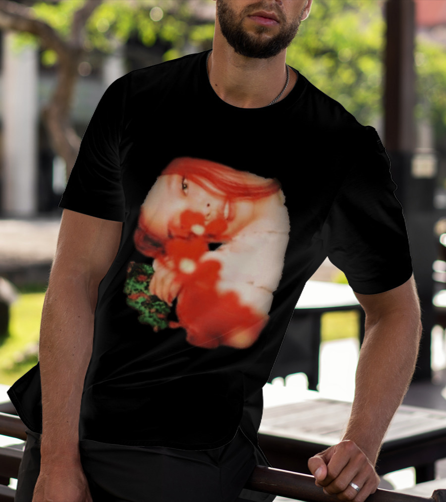 Complex Jennie Flower Photo Red Hair Aesthetic T-Shirt