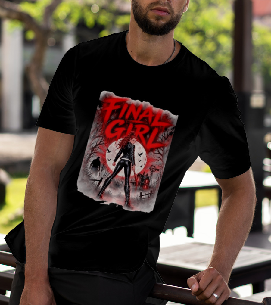 Final Girl Leather Jacket Bloody Bat Full Moon House T-Shirt