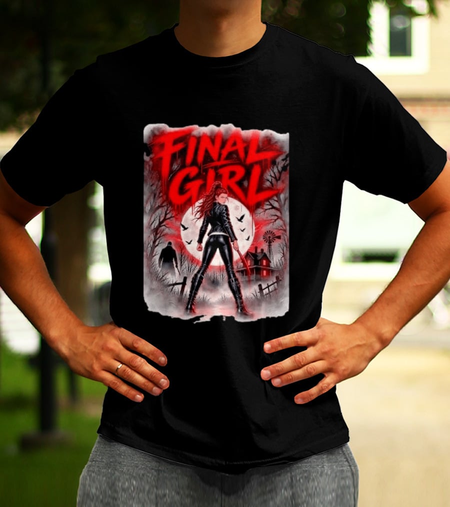 Final Girl Leather Jacket Bloody Bat Full Moon House T-Shirt