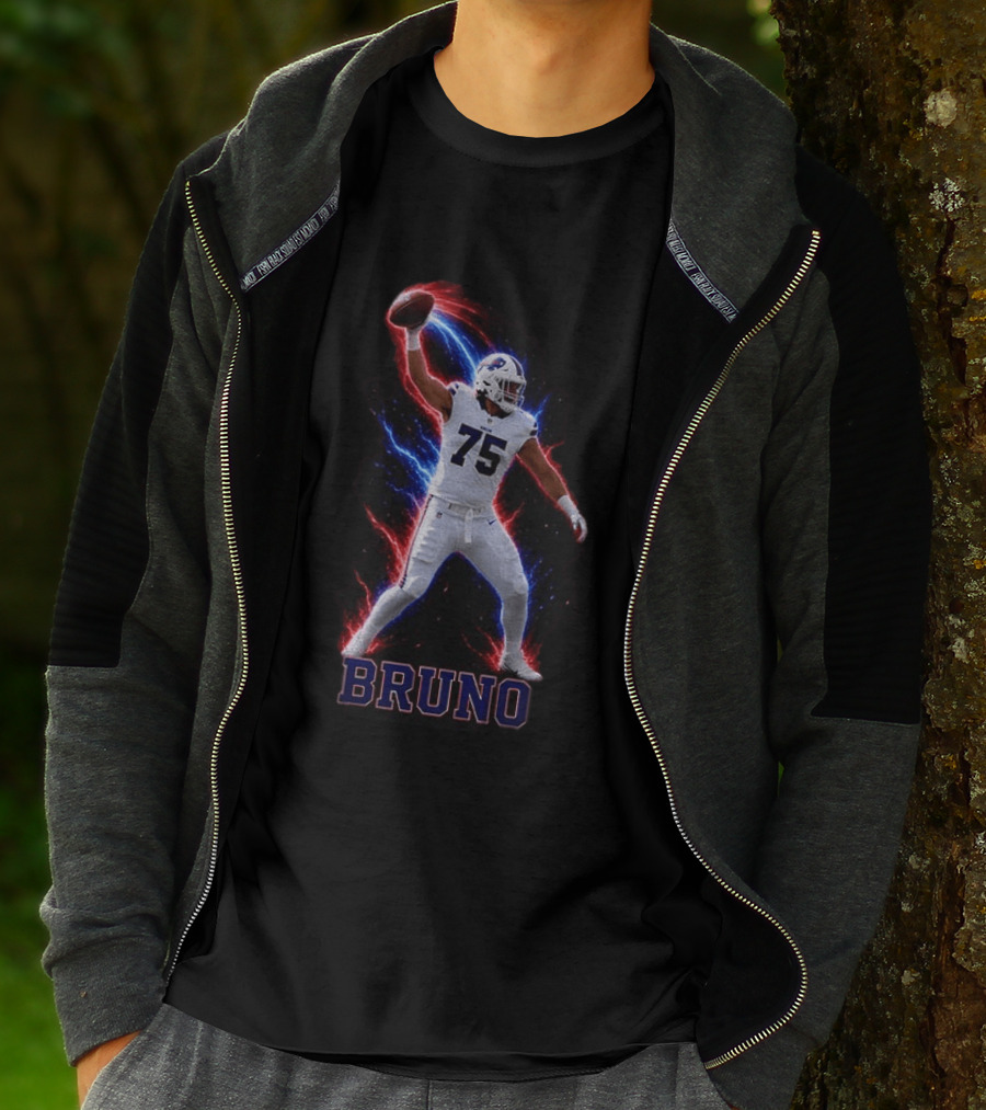 Bruno Buffalo Bills 75 Electric Burst Football T-Shirt