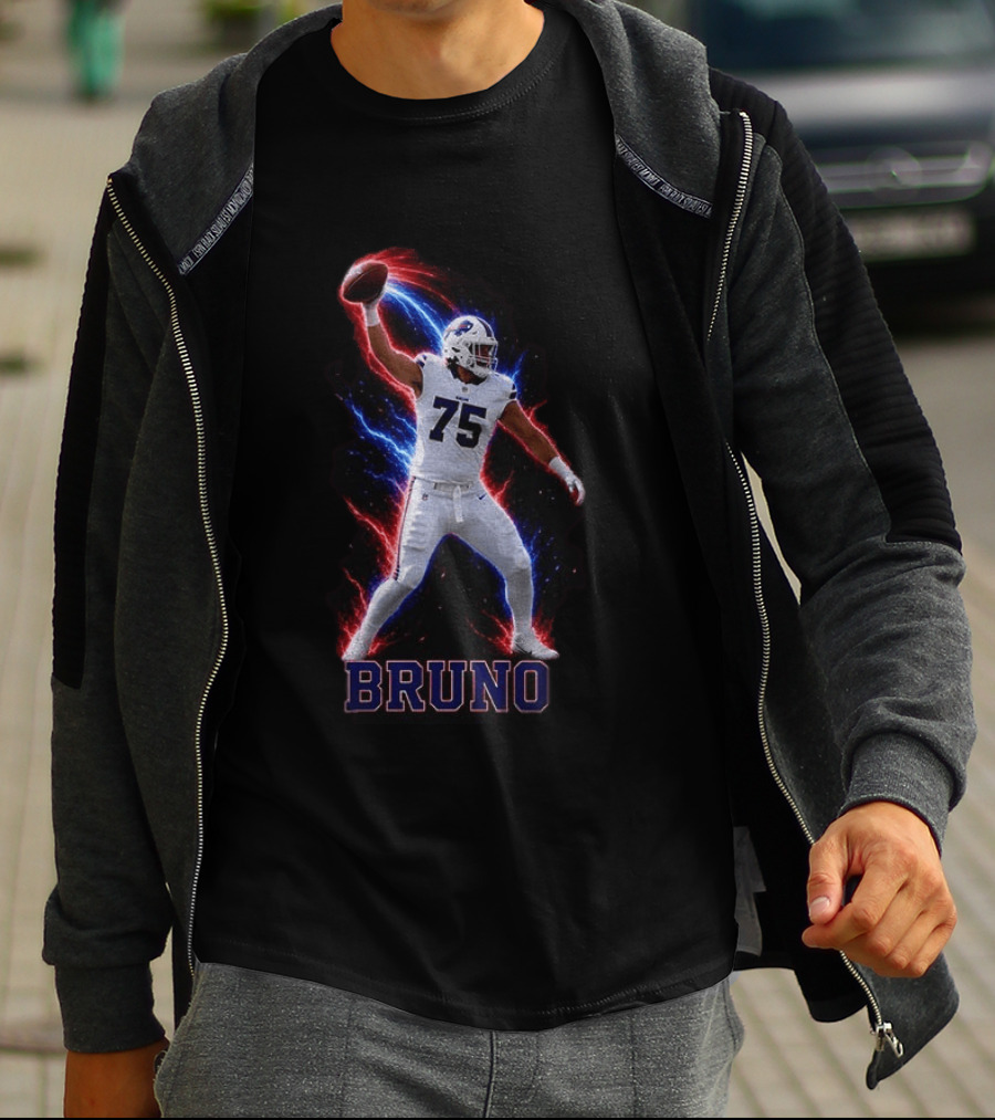 Bruno Buffalo Bills 75 Electric Burst Football T-Shirt