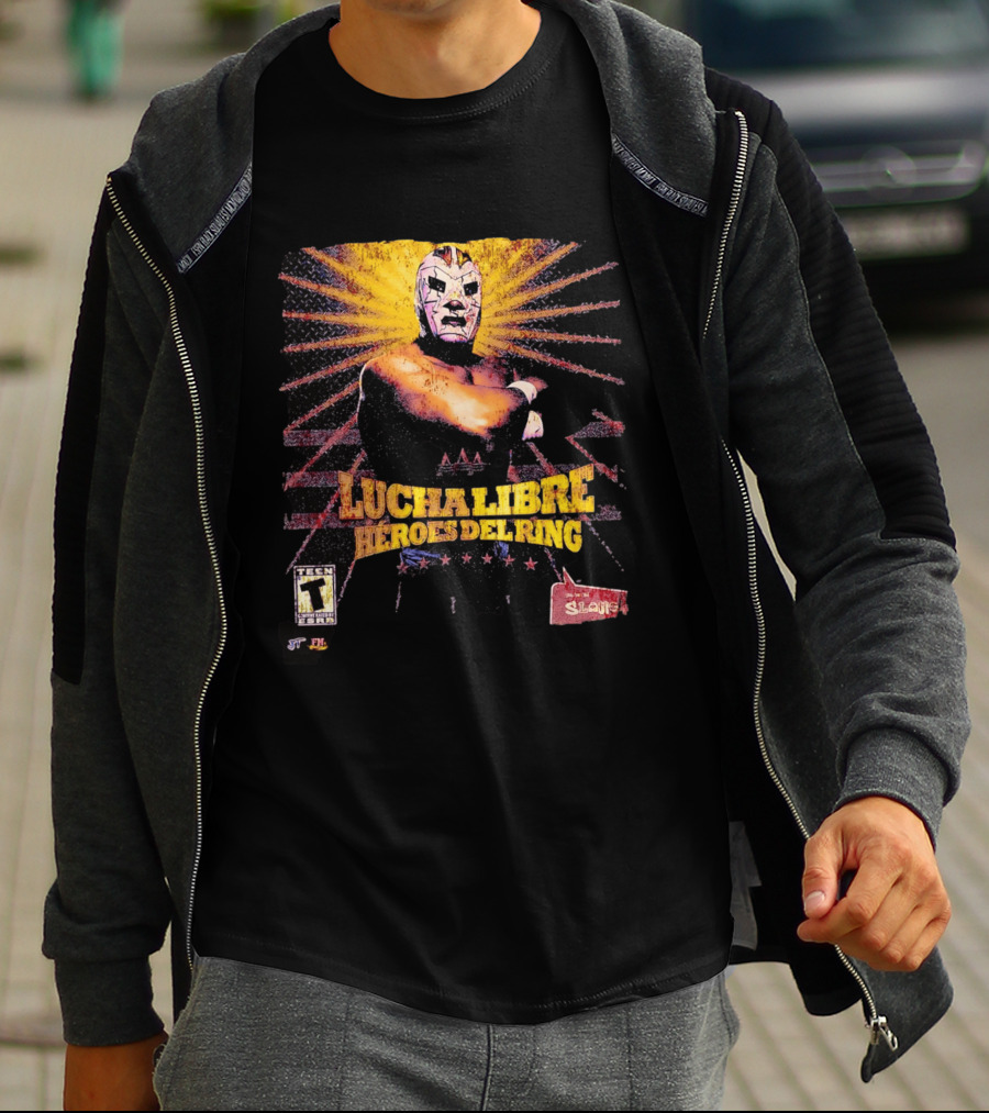 Lucha Libre Héroes Del Ring Masked Wrestler Starburst T-Shirt