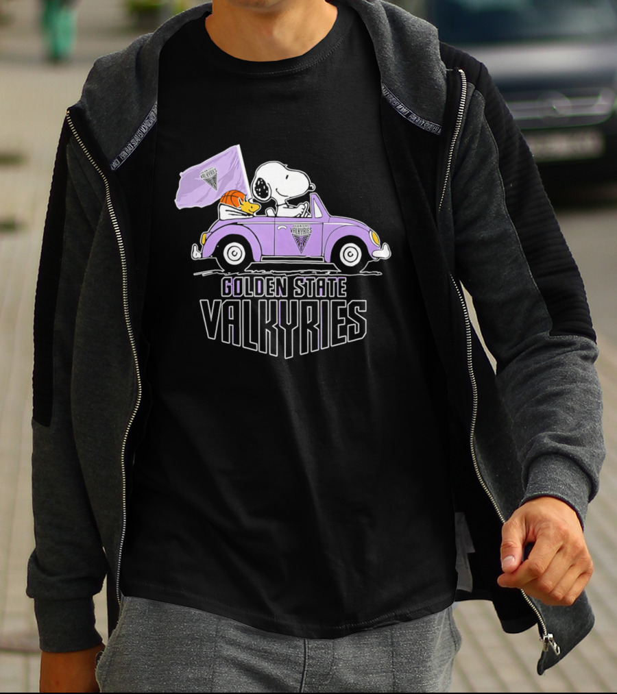 Golden State Valkyries Snoopy Volkswagen Beetle T-Shirt