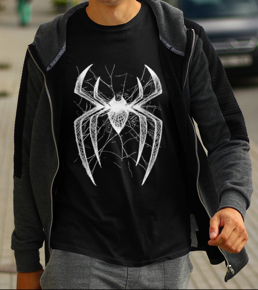 Marvel Spider Man Intricate Webbed Line Sketch Spider T-Shirt