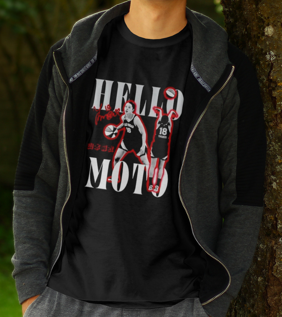 Hello Moto Mai Yamamoto Basketball 18 Red Glow Dribbling Shooting T-Shirt