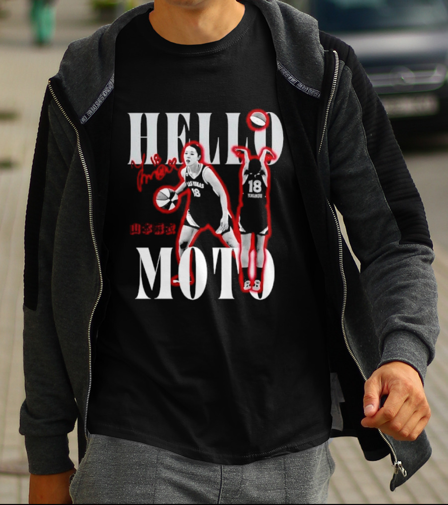 Hello Moto Mai Yamamoto Basketball 18 Red Glow Dribbling Shooting T-Shirt