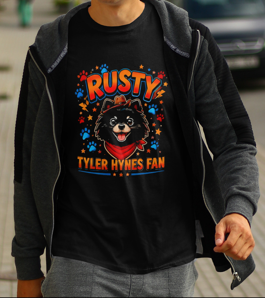 Rusty Tyler Hynes Fan Paw Stars Cowboy Hat Bandana T-Shirt