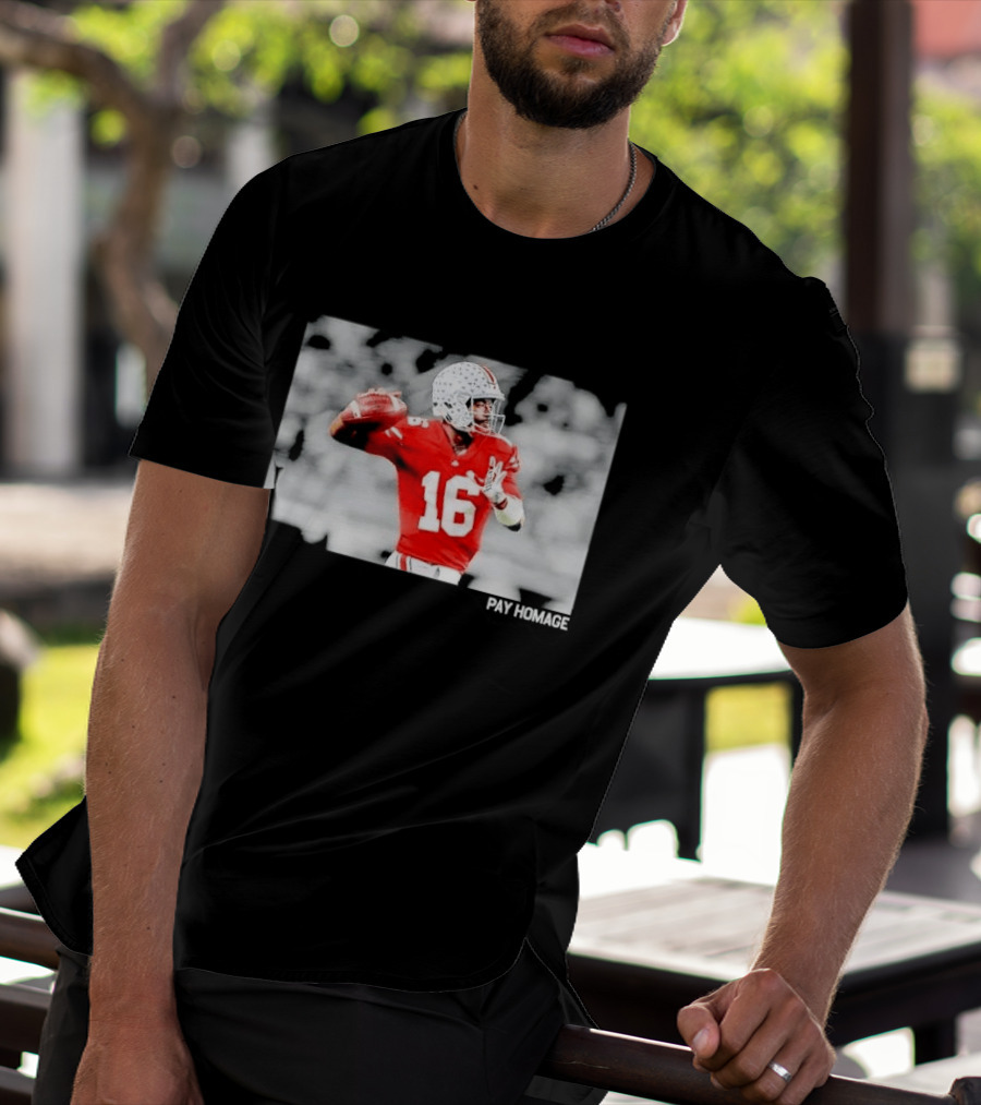 Ohio State Buckeyes Pay Homage Red Quarterback Football Jersey T-Shirt