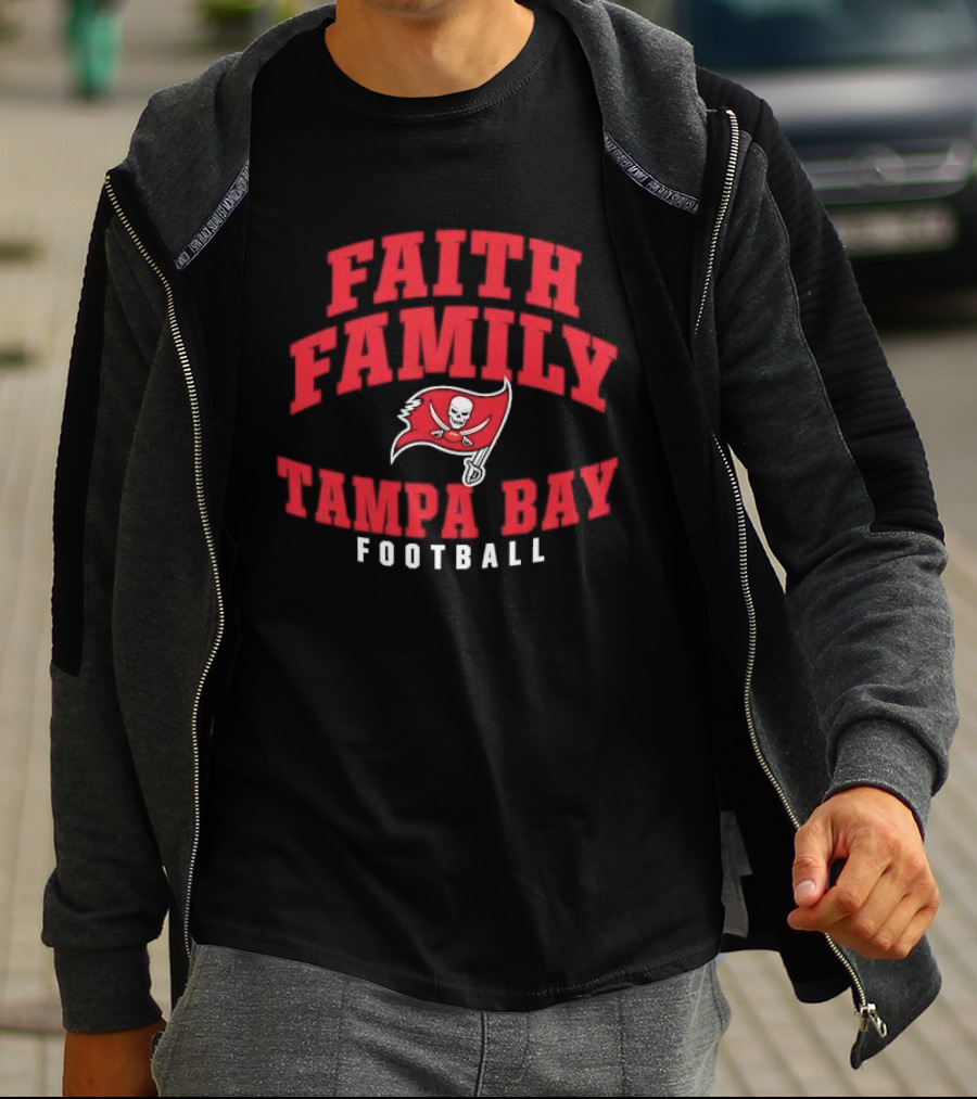 Faith Family Tampa Bay Football Pirate Flag Skull T-Shirt