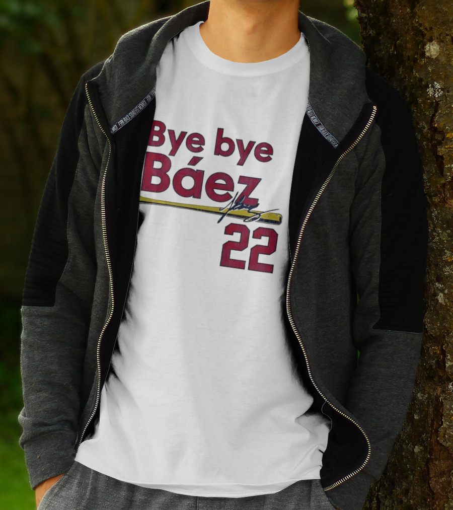 Bye Bye Báez 22 Yellow Gold Baseball Bat Player T-Shirt