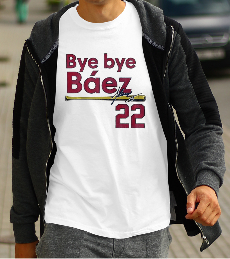 Bye Bye Báez 22 Yellow Gold Baseball Bat Player T-Shirt